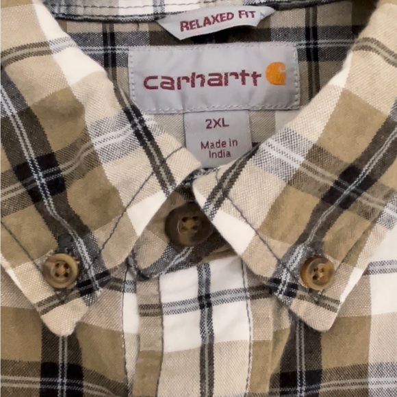 Carhartt Men's Shirt Relaxed Fit Button Up Short Sleeve Shirt Size 2XL EUC - Picture 3 of 6